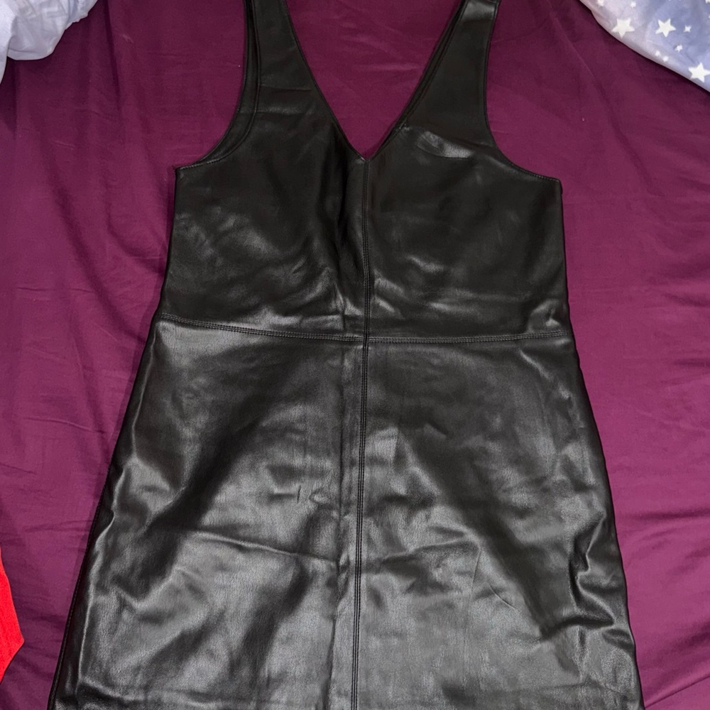 Black Faux Leather Dress